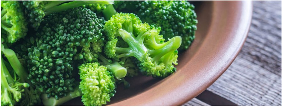 Fresh broccoli prepped in the kitchen